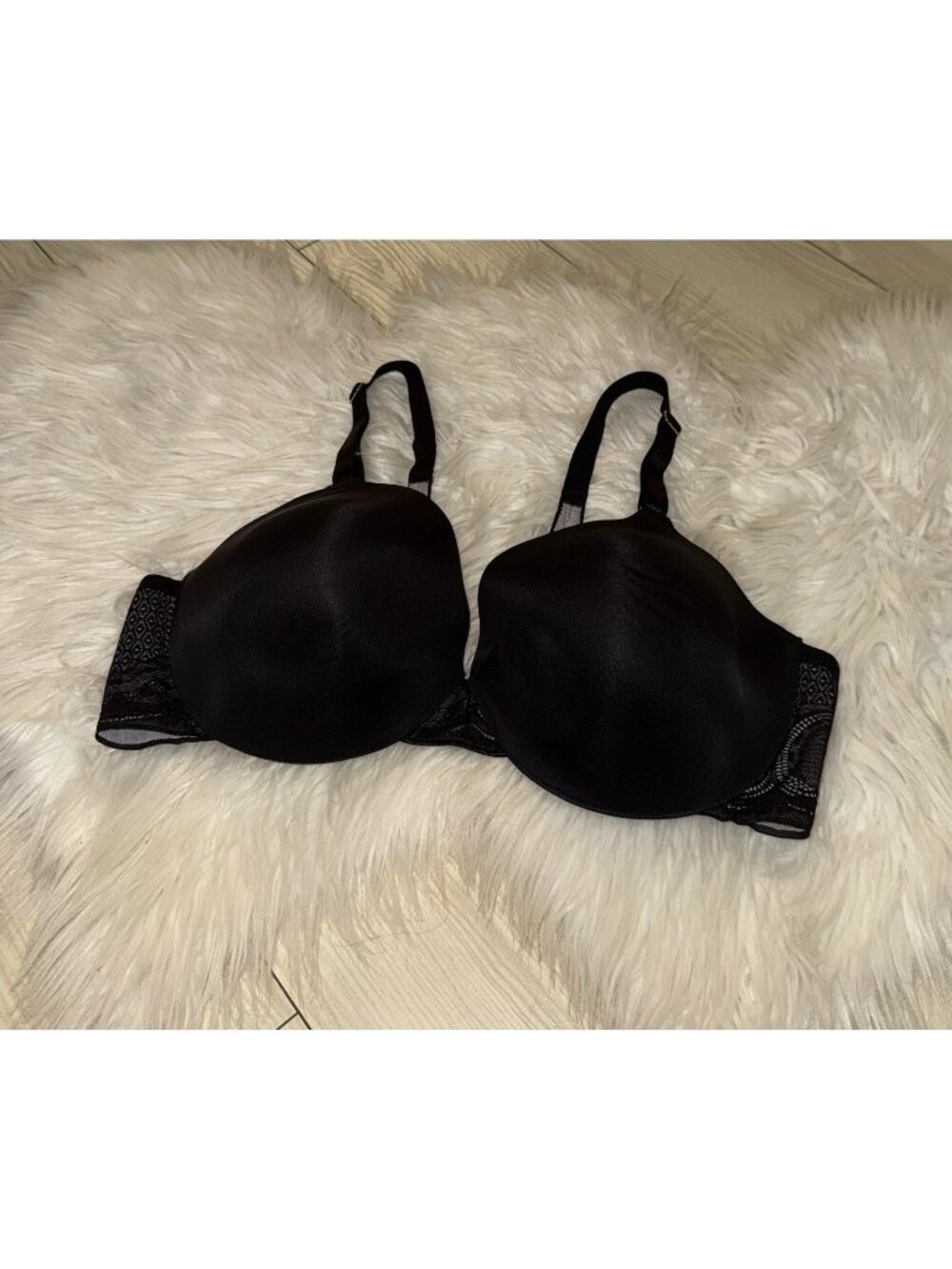 Maidenform 09621 Weightless Comfort Extra Coverage T-Shirt Bra Lace UW 40C Black